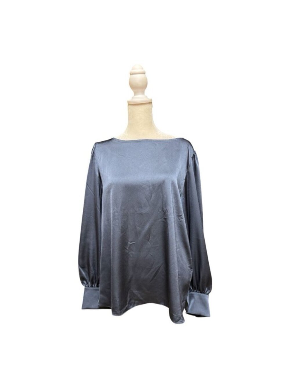 Ann Taylor Factory Blue Long Sleeve Blouse NWT Size Large